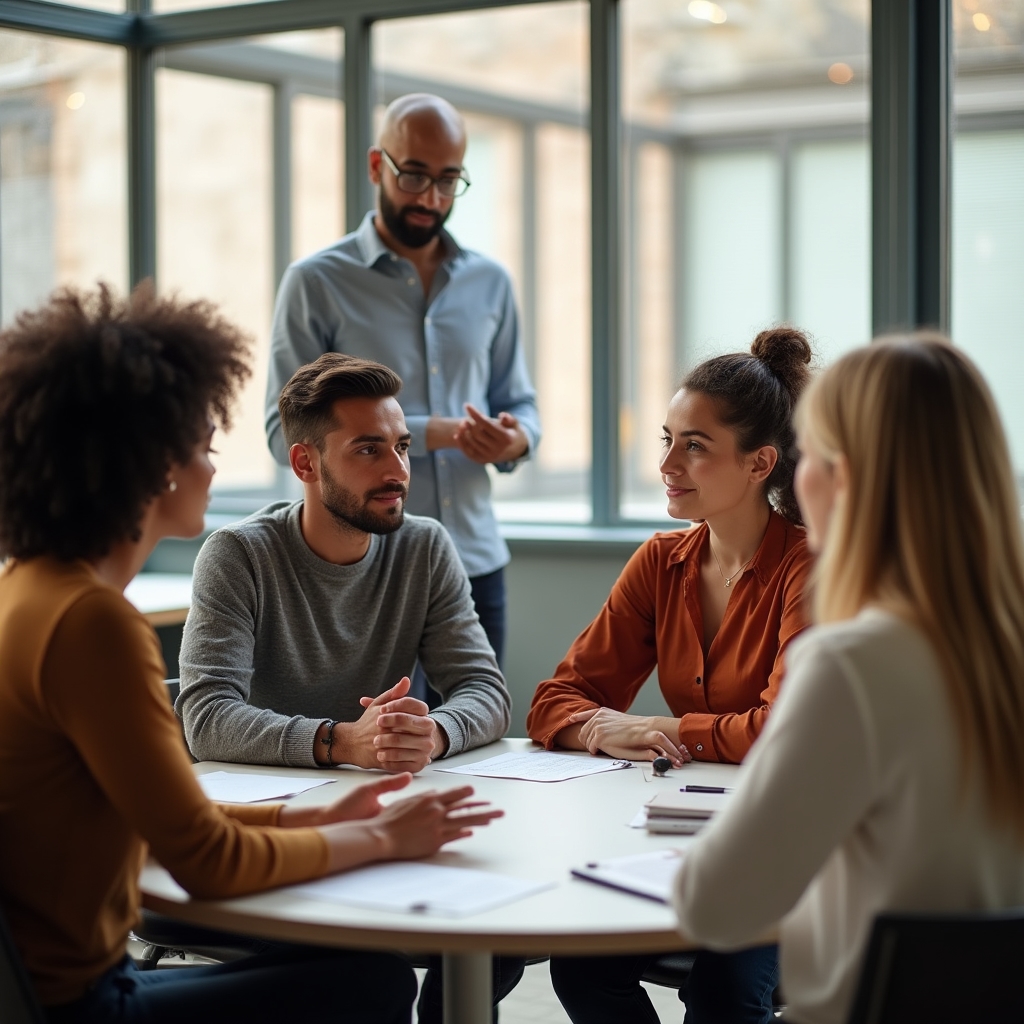 Workshop-Gruppe in konzentrierter Arbeit